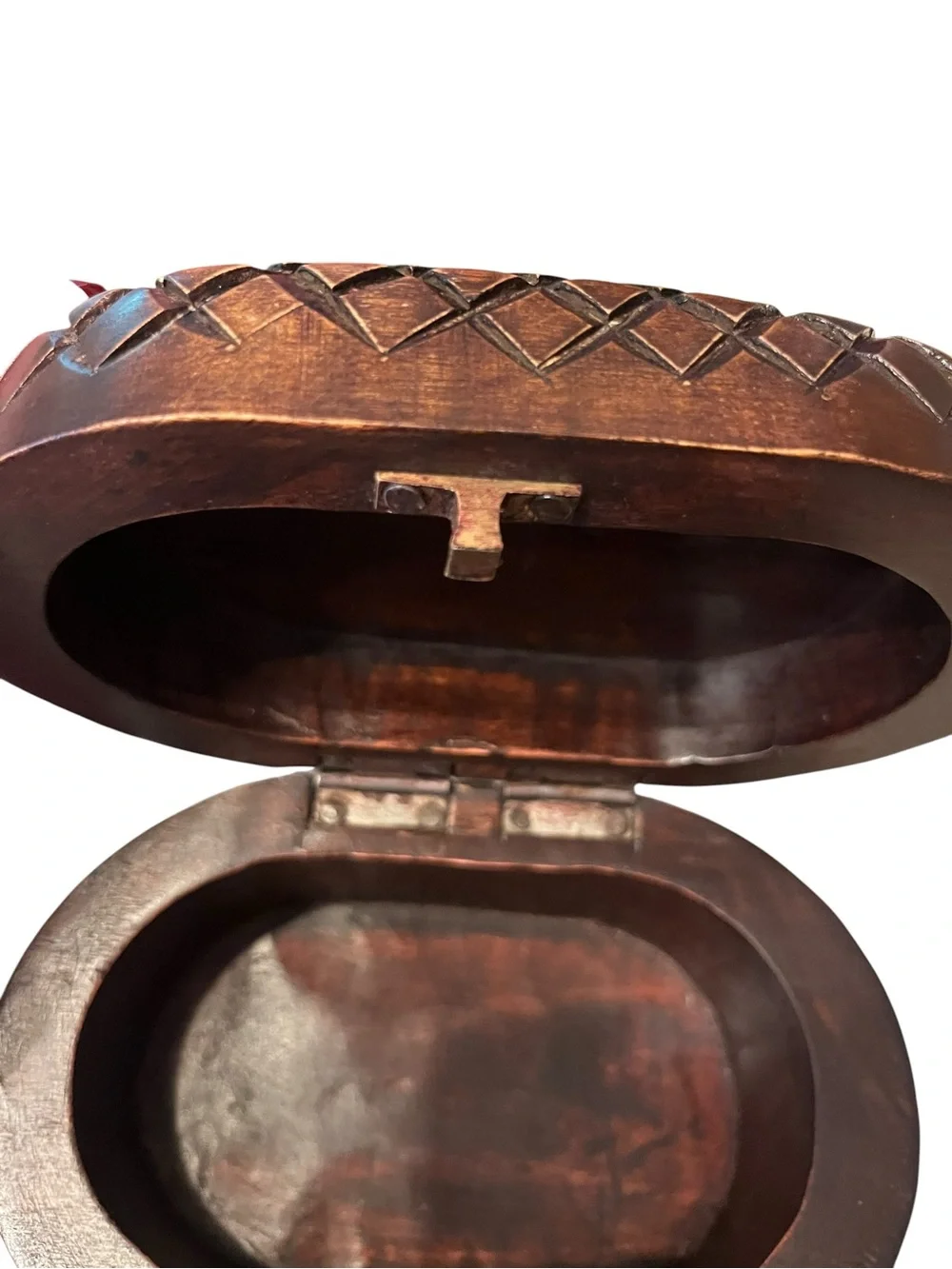 Vintage Intricate Hand Crafted Wood Jewelry Trinket Box